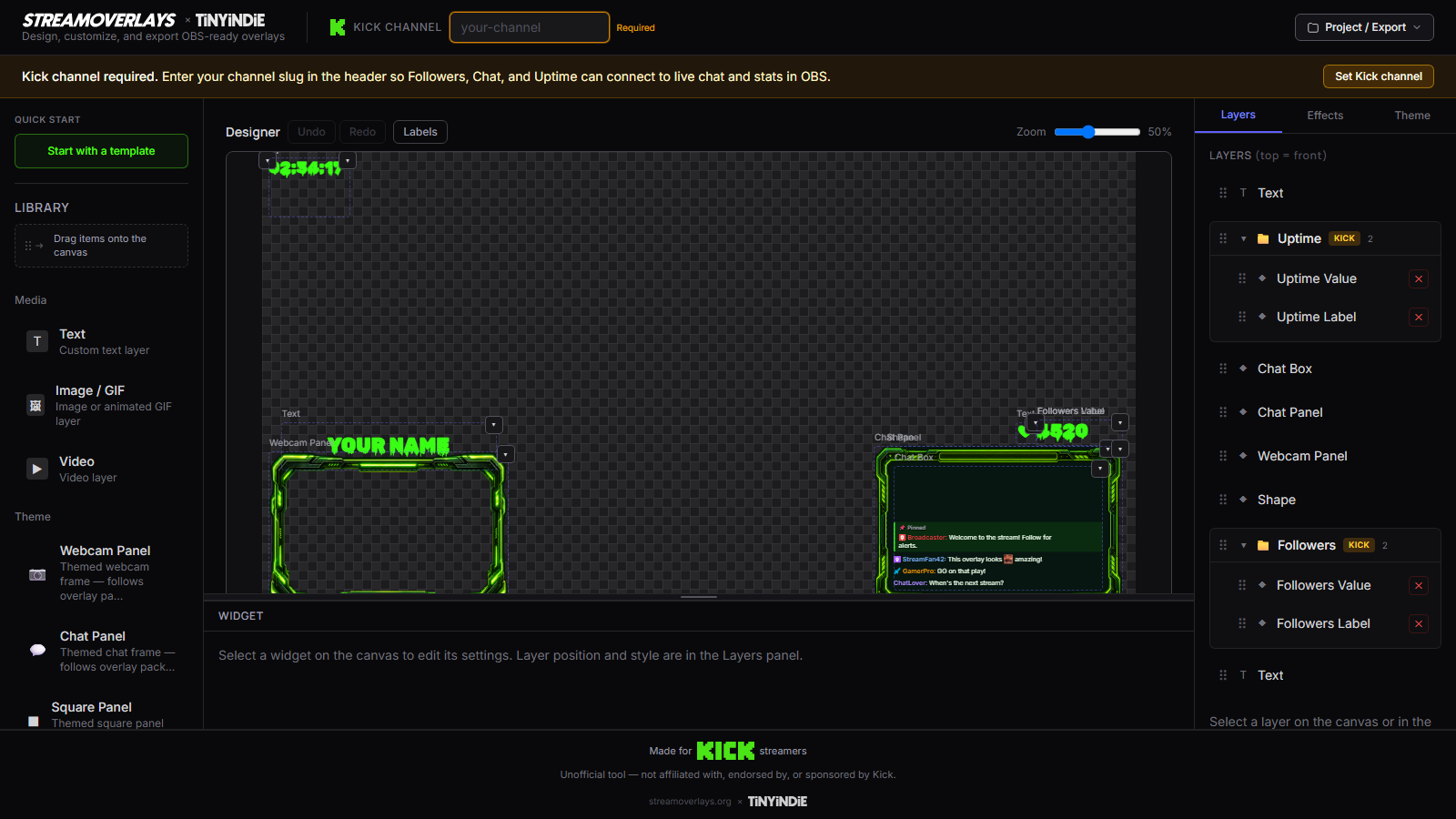 Free OBS overlay generator — template to Browser Source in minutes